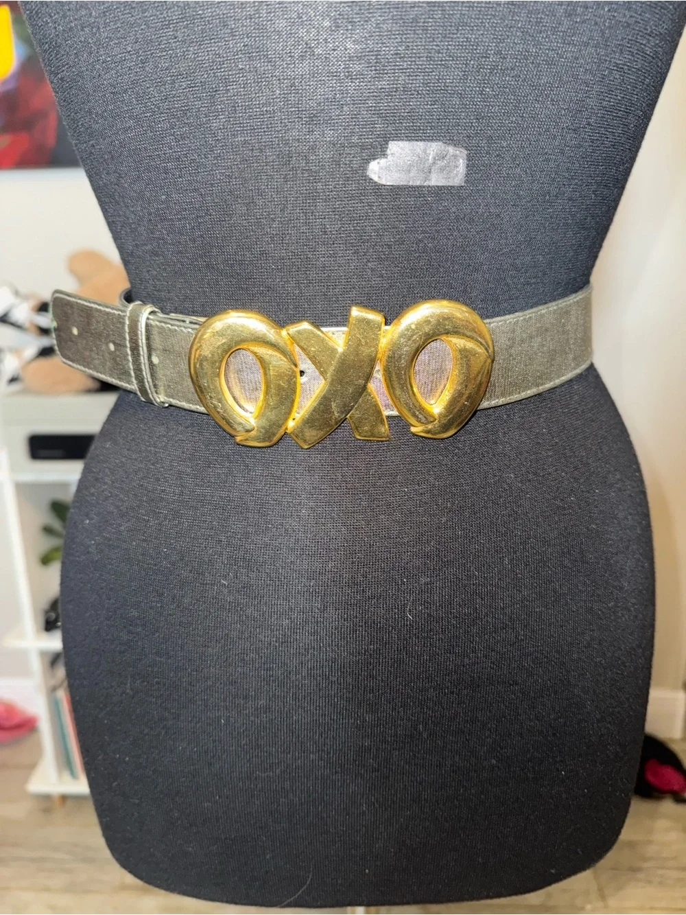 Picasso Gold Buckle Sliver Toned Women’s Waist Belt
